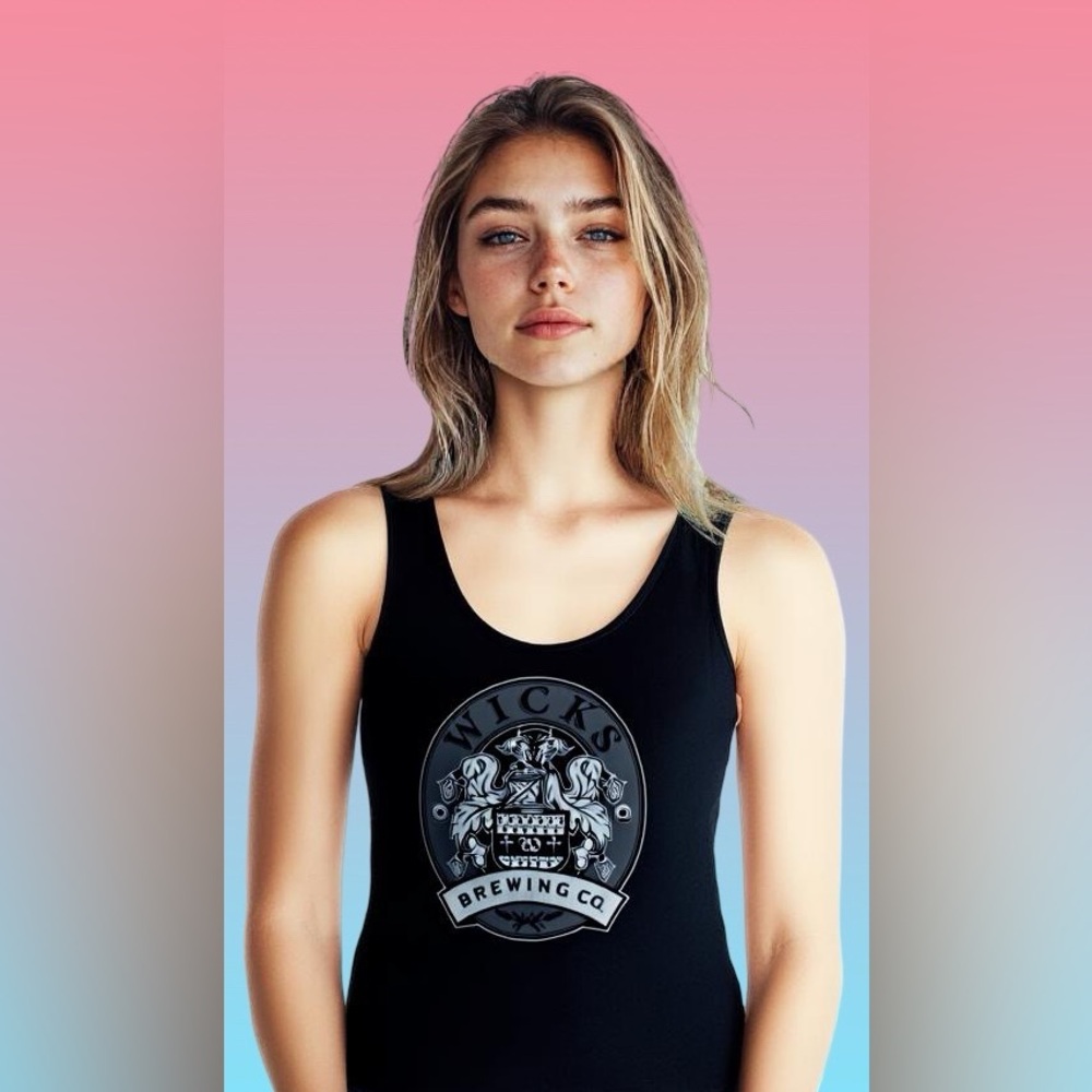 Wicks Brewing Co. Corona, Ca. Black Razor Back Tank Top Size S
